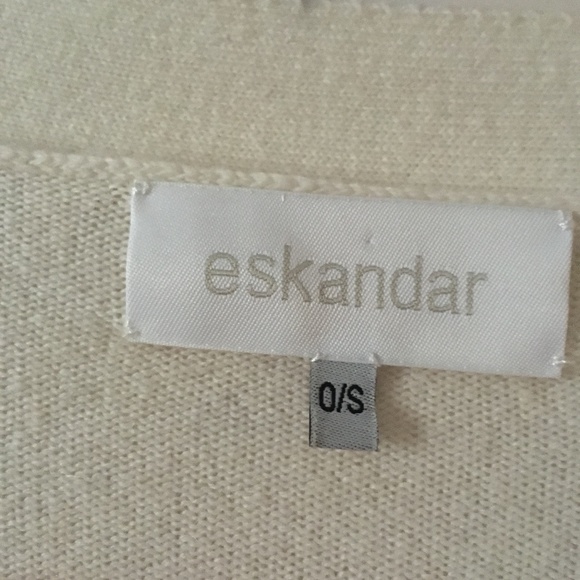 ESKANDAR 100% Cashmere Ivory Oversized V Neck Cardigan One Size - Picture 4 of 6